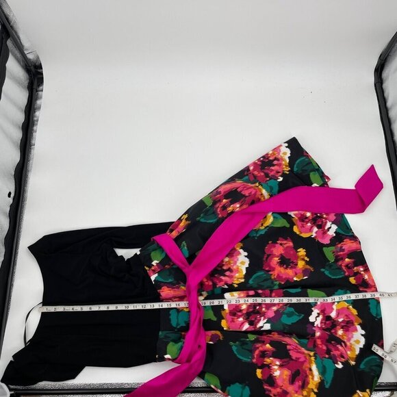 Eliza J Fallie Fit and Flare Floral Jersey Tea Length Belted Dress Womens 14 - Picture 7 of 9